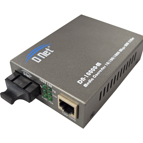 D-NET Ethernet Media Converter, Single Mode LX Fiber, 10/100/1000 Base-T (550 Meters), (DN-10000-M)
