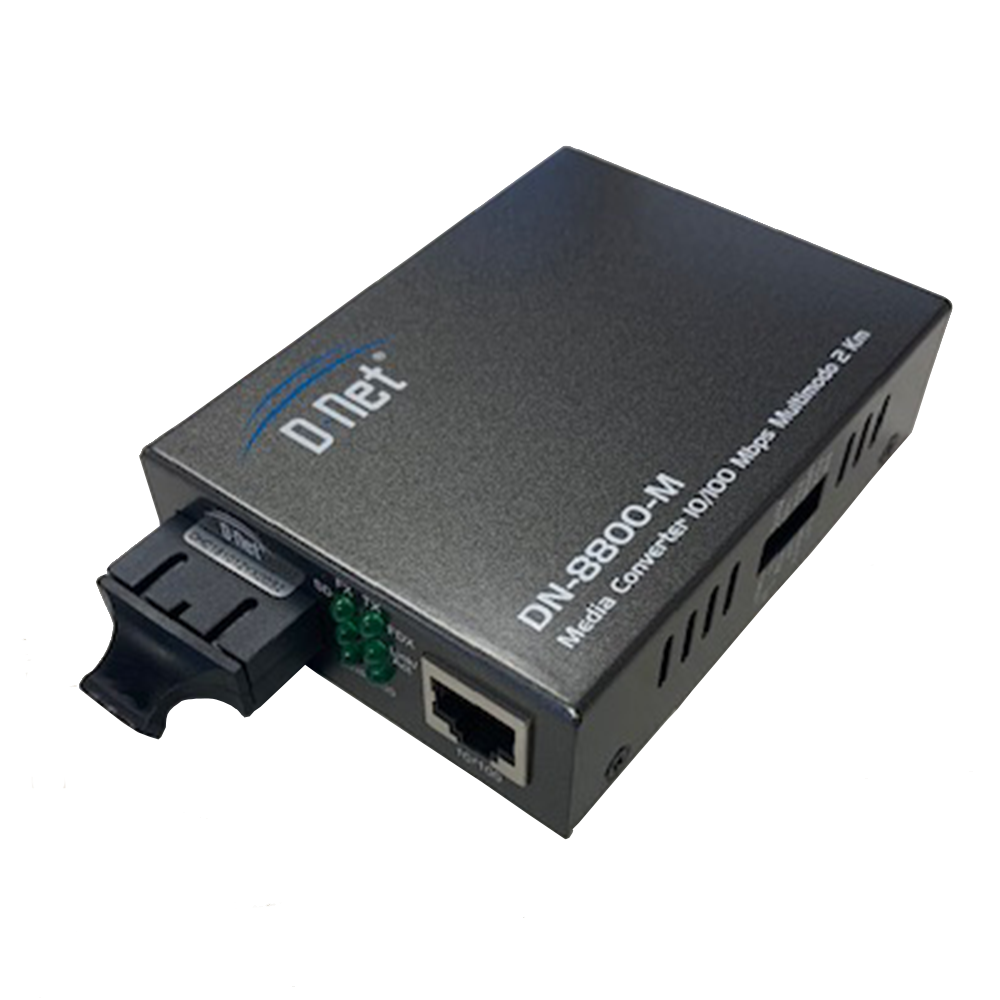 D-NET Conversor de Mídia Ethernet, Fibra LX multimodo, 10/100/1000 Base-T (2 km), (DN-8800-M)