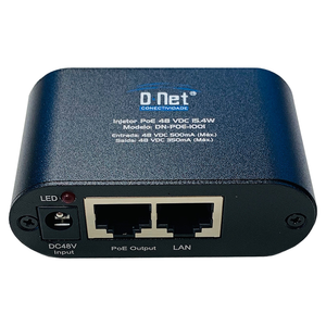 D-NET Injetor PoE (Power Over Ethernet), Alimenta Dispositivos em até 100 M (328 Ft.), 15,4 Watts (DN-POE-1001)