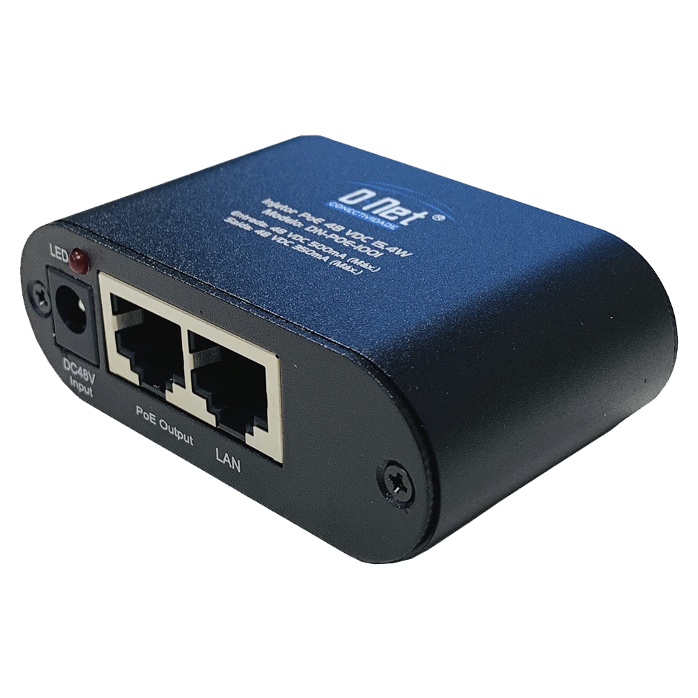 D-NET Injetor PoE (Power Over Ethernet), Alimenta Dispositivos em até 100 M (328 Ft.), 15,4 Watts (DN-POE-1001)