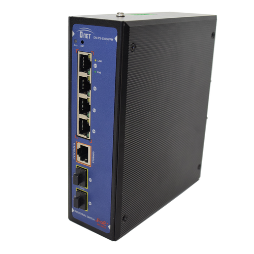 Switch Industrial D-NET 4 Portas Gigabit Ethernet Network, Comutador, PoE (DN-IPS-33064PFM)
                                