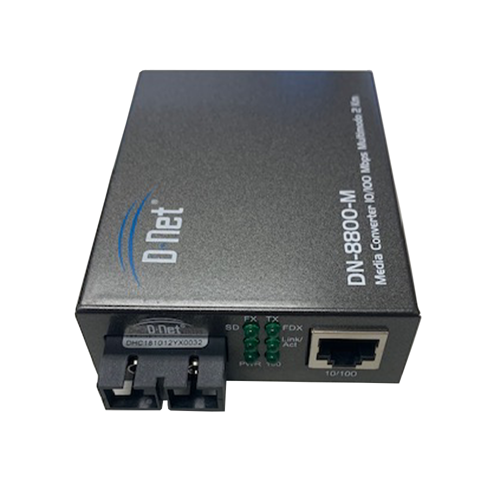 D-NET Ethernet Media Converter, Multi Mode LX Fiber, 10/100/1000 Base-T (2 Kilometers), (DN-8800-M)