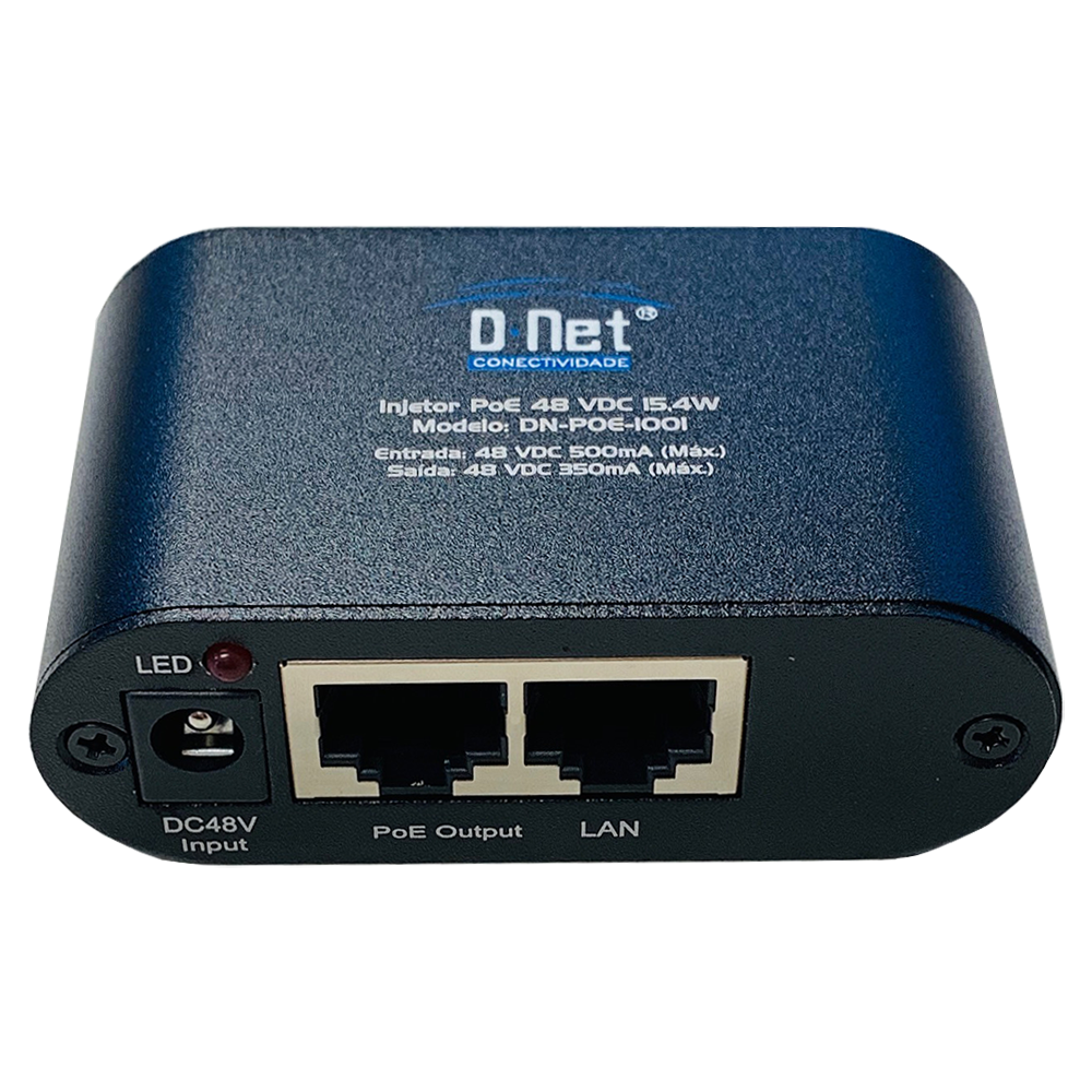 D-NET Power Over Ethernet (PoE) Injector, Powers Devices up to 100 M (328 Ft.), 15.4 Watts (DN-POE-1001)
