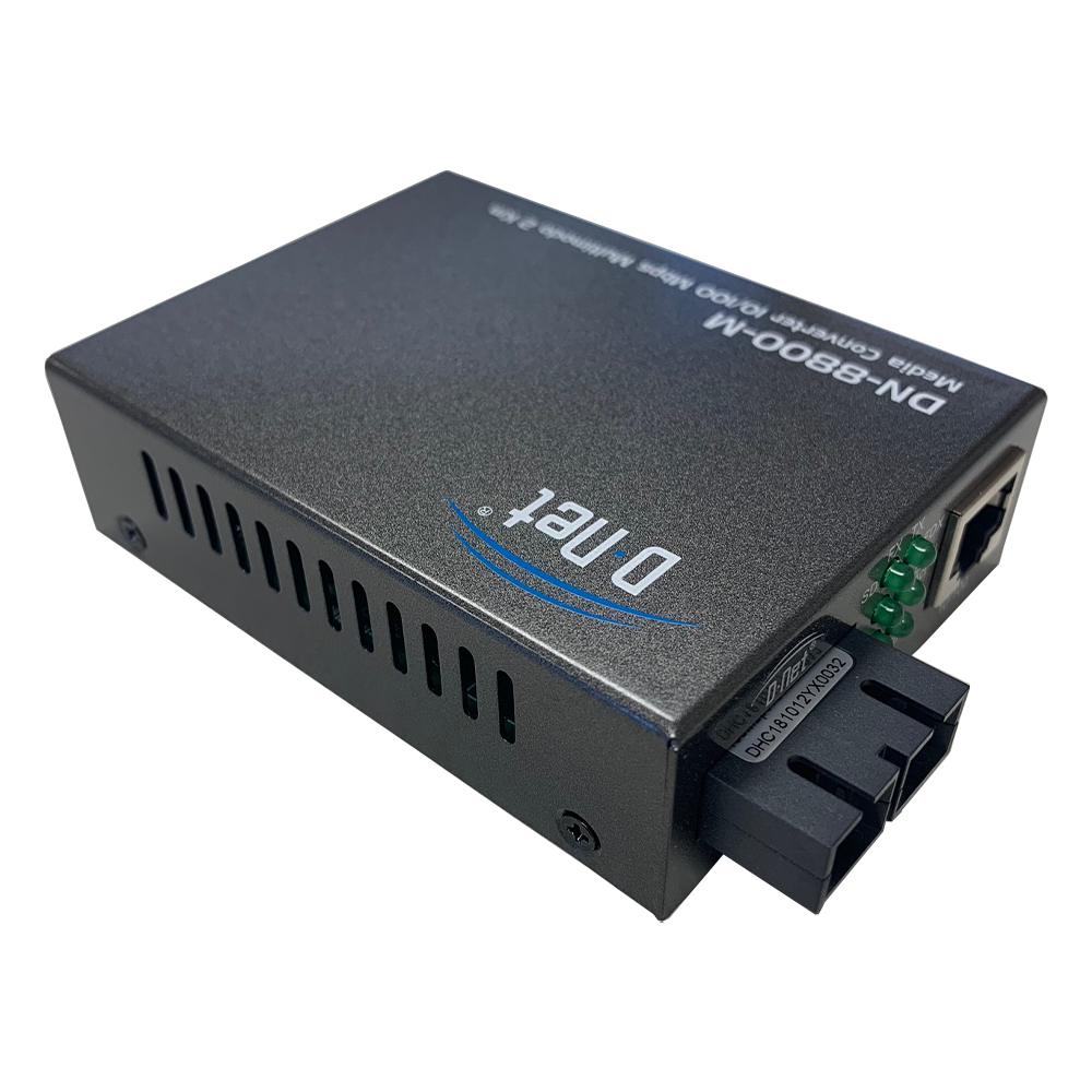 D-NET Ethernet Media Converter, Multi Mode LX Fiber, 10/100/1000 Base-T (2 Kilometers), (DN-8800-M)