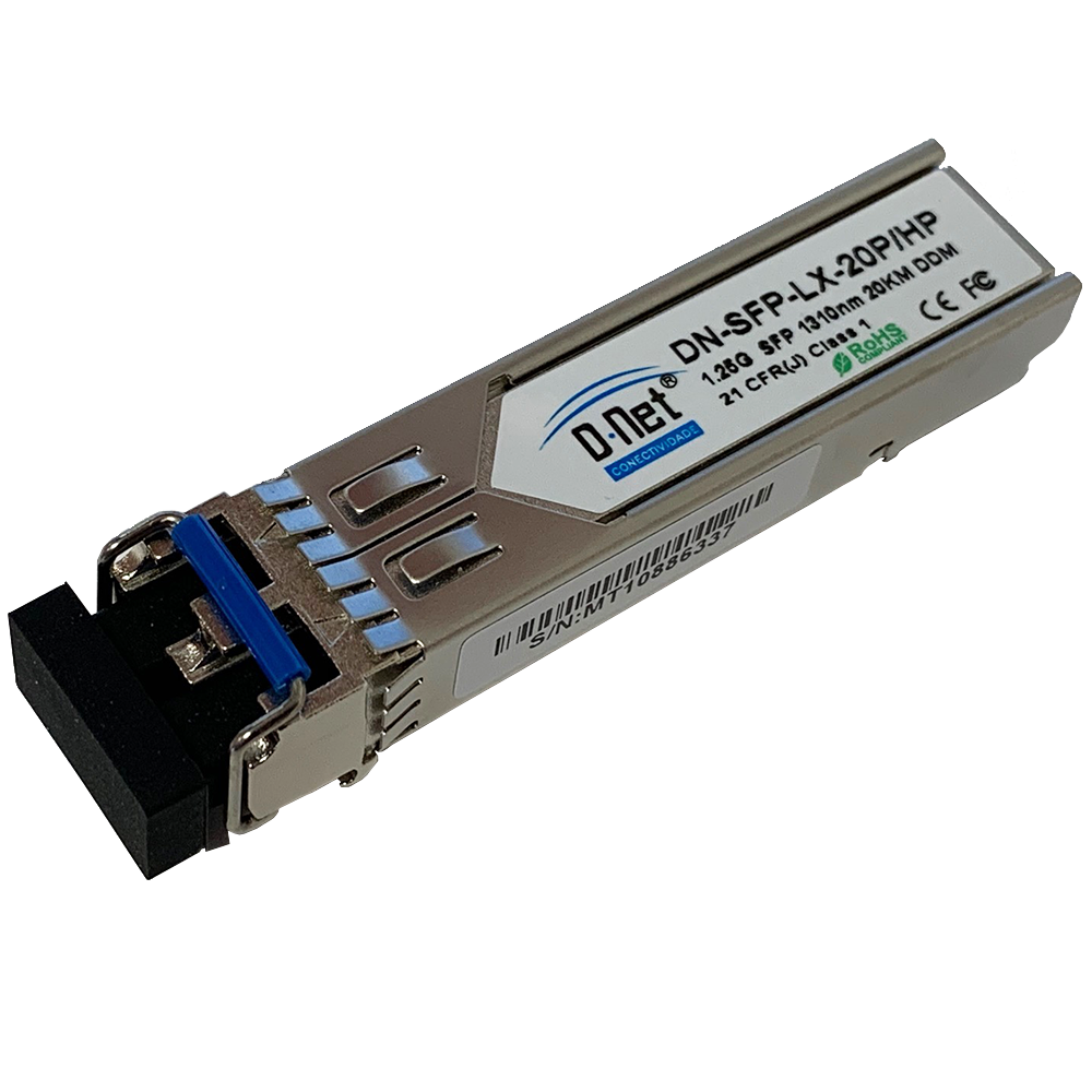D-NET Gigabit SFP Module, LC Fiber Connector, Sinle-Mode, Mini-GBIC, Up to 120 Kilometers, (DN-SFP-LX)