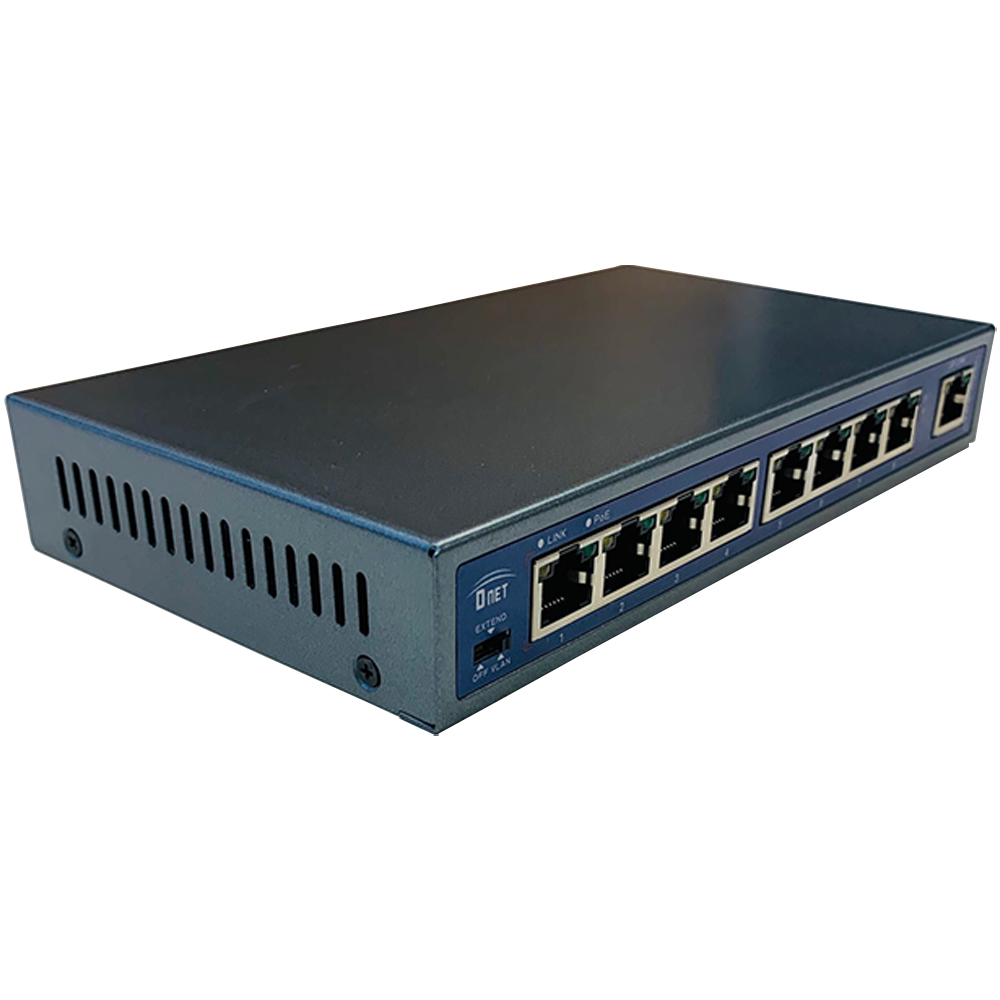 D-NET 8 PoE Port +1 UPLink Port Network Switch, Commutator, PoE (DN-POE-31008PL)